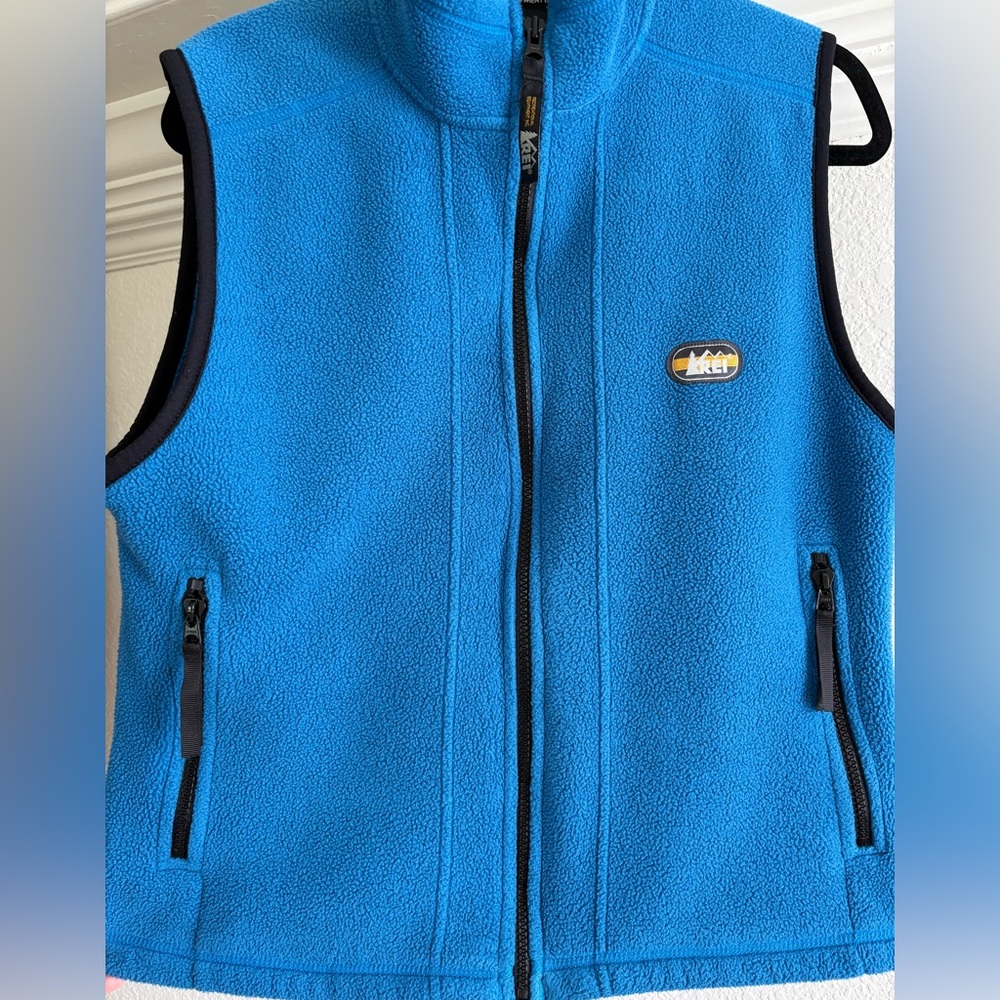 Vintage REI Bright Blue Vest with Zippered Pockets
